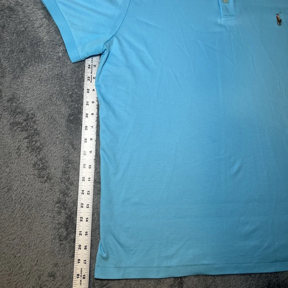 Polo Ralph Lauren Custom Slim Fit Men's Light Blue Short Sleeve SZ XL Flesh Pony
